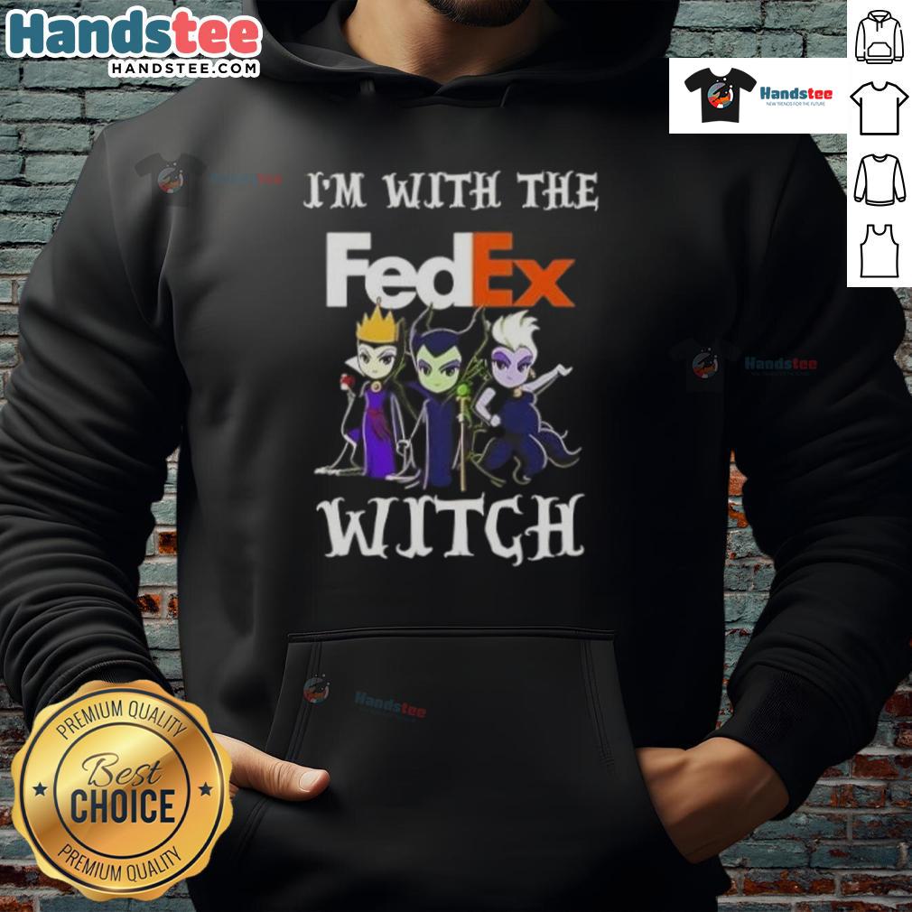 Official I'M With The Fedex Witch Villains Halloween Hoodie Official 'I'm With The FedEx Witch' Halloween hoodie featuring a spooky design, perfect for Halloween enthusiasts.