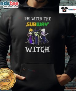 Alt Text: Official I'm With The Subway Witch Villains Halloween Hoodie featuring spooky design and vibrant colors for festive wear.