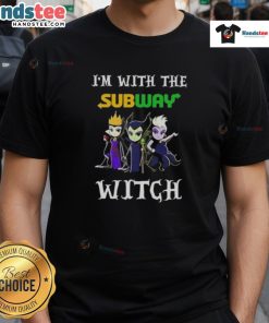 Alt Text: Official I'M With The Subway Witch Villains Halloween T-Shirt featuring a spooky design perfect for Halloween festivities.