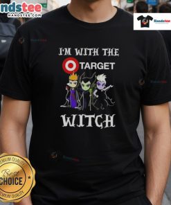 Official I'M With The Target Witch Villains Halloween T-Shirt featuring a spooky design perfect for Halloween celebrations.