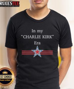 Alt Text: Official In My Charlie Kirk Era Star T-Shirt featuring bold graphics and a stylish design for fans and supporters.