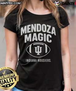Official Indiana Hoosiers Football Fernando Mendoza Magic Ladies Tee showcasing team spirit and stylish design.