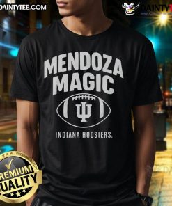 Official Indiana Hoosiers Football Fernando Mendoza Magic T-Shirt featuring vibrant team colors and logo design.