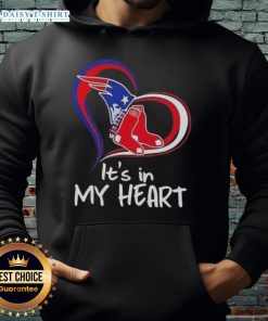 Official England Patriots and Boston Red Sox hoodie, showcasing team logos on a stylish design for fans.
