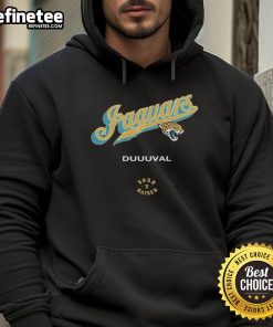 Alt Text: Official Jacksonville Jaguars Born x Raised Duuuval Hoodie showcasing team spirit and style for fans.