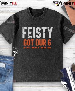 Alt Text: Official Jake Feisty Got Our 6 Cincinnati Bengals washed t-shirt featuring a bold team logo and vibrant colors.