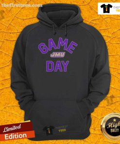 Official James Madison Dukes Game Day Logo College Hoodie featuring vibrant team colors and emblem for fans.