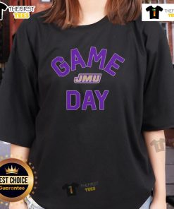 Official James Madison Dukes Game Day logo on a stylish college ladies tee for fans and supporters.