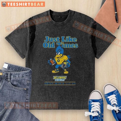 Delaware Football Hens win against Connecticut, featuring a washed t-shirt from the official Just Like Old Times event.