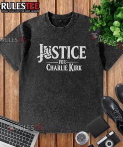Official Justice For Charlie Kirk 2025 Hammer Of Justice Washed T-Shirt featuring bold graphic design and soft fabric.