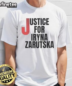 Official Justice For Iryna Zarutska T-Shirt featuring a bold graphic design advocating for justice and awareness.