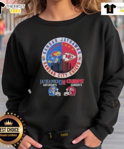 Official Kansas Jayhawks sweatshirt for NFL Sundays with Kansas City Chiefs, perfect for game days in 2025.