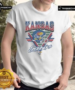 Official Kansas Jayhawks Triangle Vintage T-Shirt featuring classic design and team colors for loyal fans.