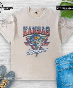 Official Kansas Jayhawks Triangle Vintage Washed T-Shirt featuring a classic design in team colors for fans.