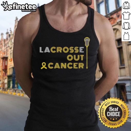 Official Lacrosse Out Cancer Awareness Tank Top featuring a bold design and supportive message for cancer awareness.