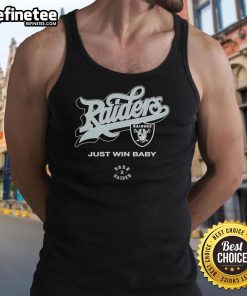 Official Las Vegas Raiders Born x Raised Just Win Baby Tank Top showcasing team pride and style for fans.