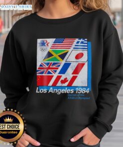 Vintage sweatshirt featuring flags from the Official Los Angeles 1984 Games of the XXIIIrd Olympiad.