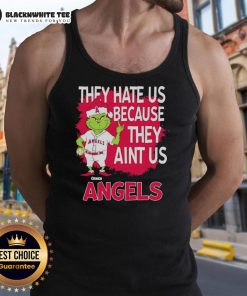 Official Los Angeles Angels Grinch Christmas tank top featuring 'They Hate Ain't Us' design, perfect for holiday fans.