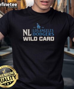 Official Los Angeles Dodgers 2025 National League Wild Card Baseball T-Shirt featuring team logo and bold graphics.