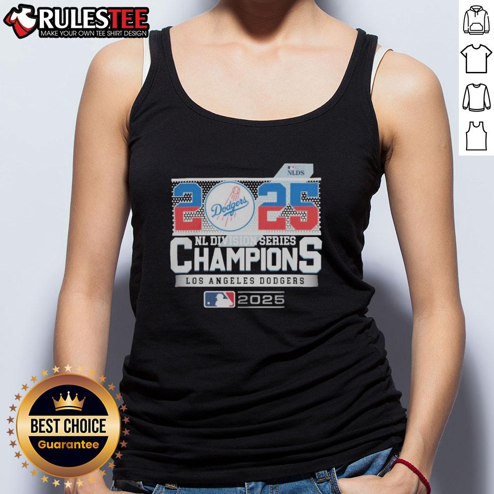 Official Los Angeles Dodgers 2025 Nl Division Series Champions Tank Top Alt Text: Official Los Angeles Dodgers 2025 NL Division Series Champions tank top featuring team colors and logo design.