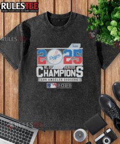 Official Los Angeles Dodgers 2025 NL Division Series Champions washed t-shirt showcasing team pride and victory.