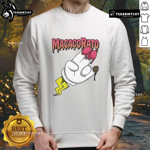 Official Macacorato sweatshirt featuring vibrant strawberry and chocolate flavors, perfect for stylish casual wear.