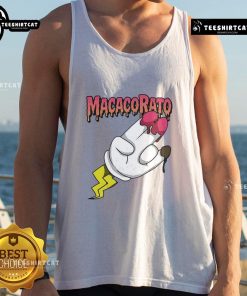 Alt Text: Official Macacorato strawberry and chocolate flavor tank top featuring vibrant colors and stylish design.