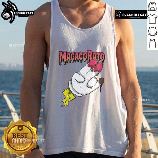 Alt Text: Official Macacorato strawberry and chocolate flavor tank top featuring vibrant colors and stylish design.