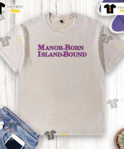 Official Manor Born Island Bound washed t-shirt featuring a relaxed fit and vibrant island-themed design.