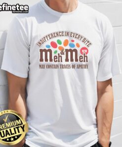 Official Meh Meh Indifference T-Shirt featuring quirky design, perfect for expressing apathy and humor in style.