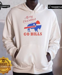 Official Merry Christmas hoodie featuring Buffalo Bills logo, perfect for fans celebrating the holiday season.