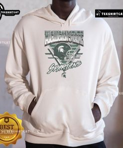 Official Michigan State Spartans Triangle Vintage Hoodie in green, showcasing classic team logo and stylish design.