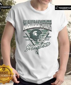 Official Michigan State Spartans Triangle Vintage T-Shirt featuring retro design and team colors, perfect for fans.