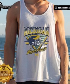 Official Michigan Wolverines Triangle Vintage Tank Top featuring classic logo and stylish design for fans.