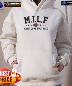 Official MILF Man I Love Football Hoodie in black, showcasing a trendy design perfect for football fans.