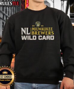 Official Milwaukee Brewers 2025 National League Wild Card sweatshirt featuring team colors and logo, perfect for fans.