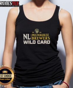Official Milwaukee Brewers 2025 National League Wild Card baseball tank top featuring team logo and vibrant colors.