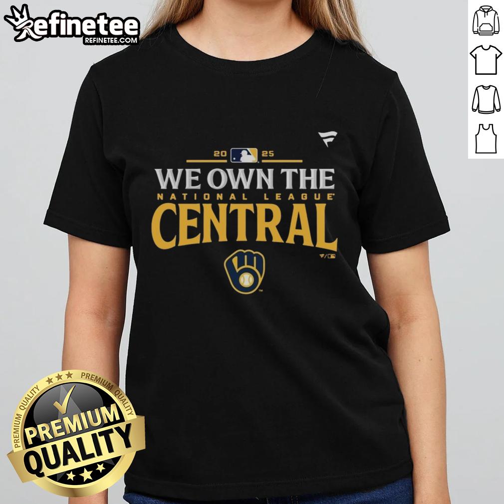 Official Milwaukee Brewers 2025 Nl Central Champions Ladies Tee