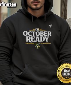 Official Milwaukee Brewers October Ready 2025 MLB Postseason Hoodie showcasing team colors and logo for fans.