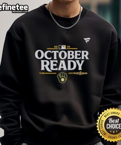 Official Milwaukee Brewers October Ready 2025 MLB Postseason Sweatshirt featuring team logo and vibrant colors.