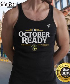 Official Milwaukee Brewers October Ready 2025 MLB Postseason Tank Top featuring team logo and stylish design.