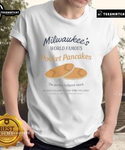 Official Milwaukee's World Famous Pocket Pancakes T-Shirt featuring a fun pocket design and vibrant colors.