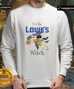 Alt Text: Official Minnie Mouse I'm Lowes Witch Trick or Treat Halloween Sweatshirt featuring a playful design perfect for spooky season.