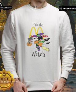 Alt Text: Official Minnie Mouse I'm the McDonald's Witch Halloween sweatshirt perfect for trick-or-treating festivities.