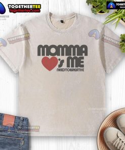 Alt Text: Official Momma Loves Me Washed T-Shirt in soft cotton, perfect for casual wear and expressing love for mom.
