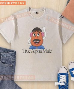 Official Monsieur Patate True Alpha Male Toy Story character on a washed t-shirt, featuring vibrant colors and fun design.