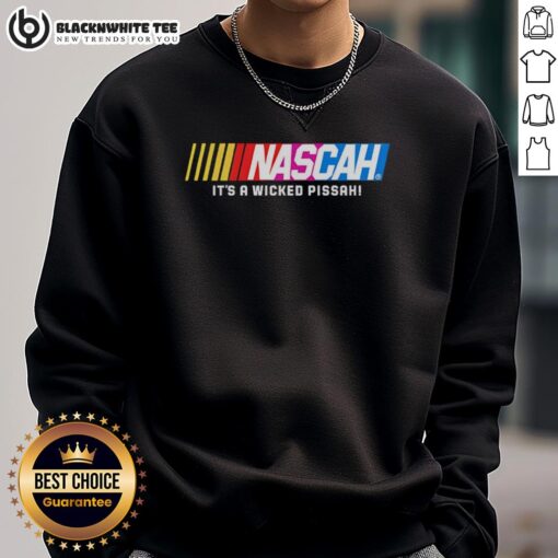 Official Nascah It's A Wicked Pissah Sweatshirt in navy, featuring vibrant graphic print on a cozy, stylish design.