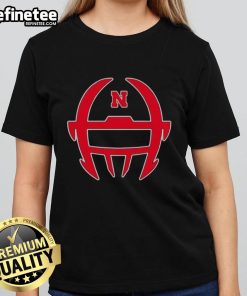 Official Nebraska Football Matt Rhule logo on a stylish ladies tee, perfect for fans supporting their team.