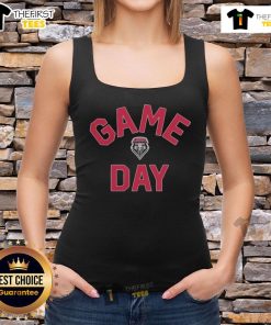Alt Text: Official New Mexico Lobos game day logo on a college tank top, perfect for fans and spirited sports attire.
