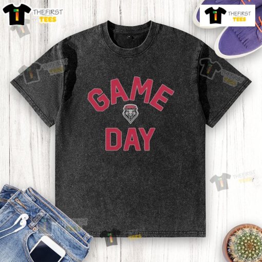 Official New Mexico Lobos Game Day logo on a college washed t-shirt, perfect for fans and game day attire.